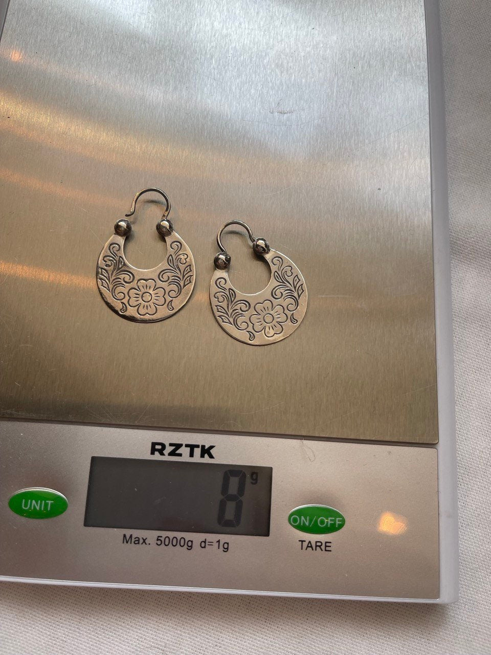 Handmade Silver "Cossack" Crescent Moon Earrings - 925 Sterling, Ukrainian Ethnic Jewelry