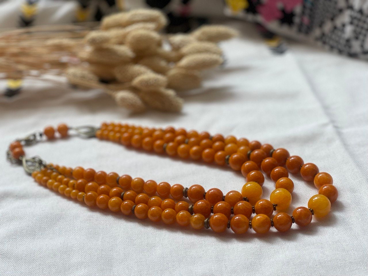 Yellow Onyx Ukrainian Necklace | Handmade Ethnic Statement Jewelry