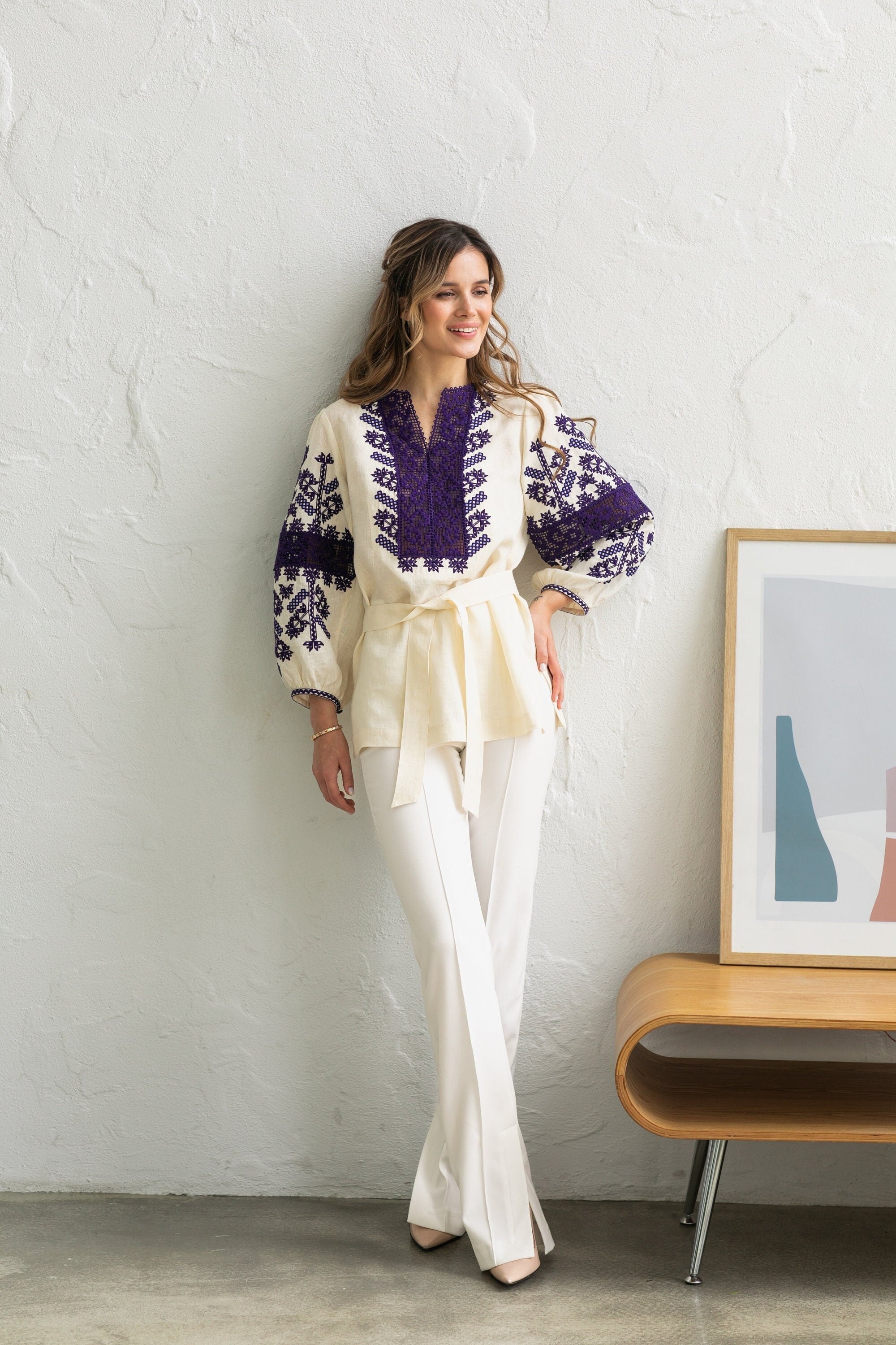 Ukrainian Embroidered Vyshyvanka Blouse - Boho Folk Style