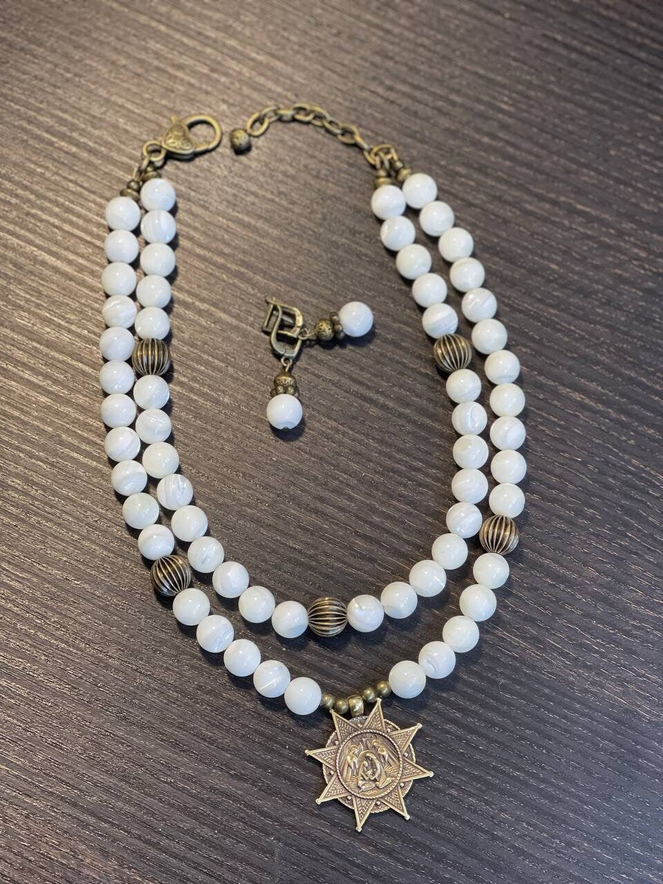 Elegant Handmade Ukrainian Pearl Necklace - Exquisite White Accessory for Women