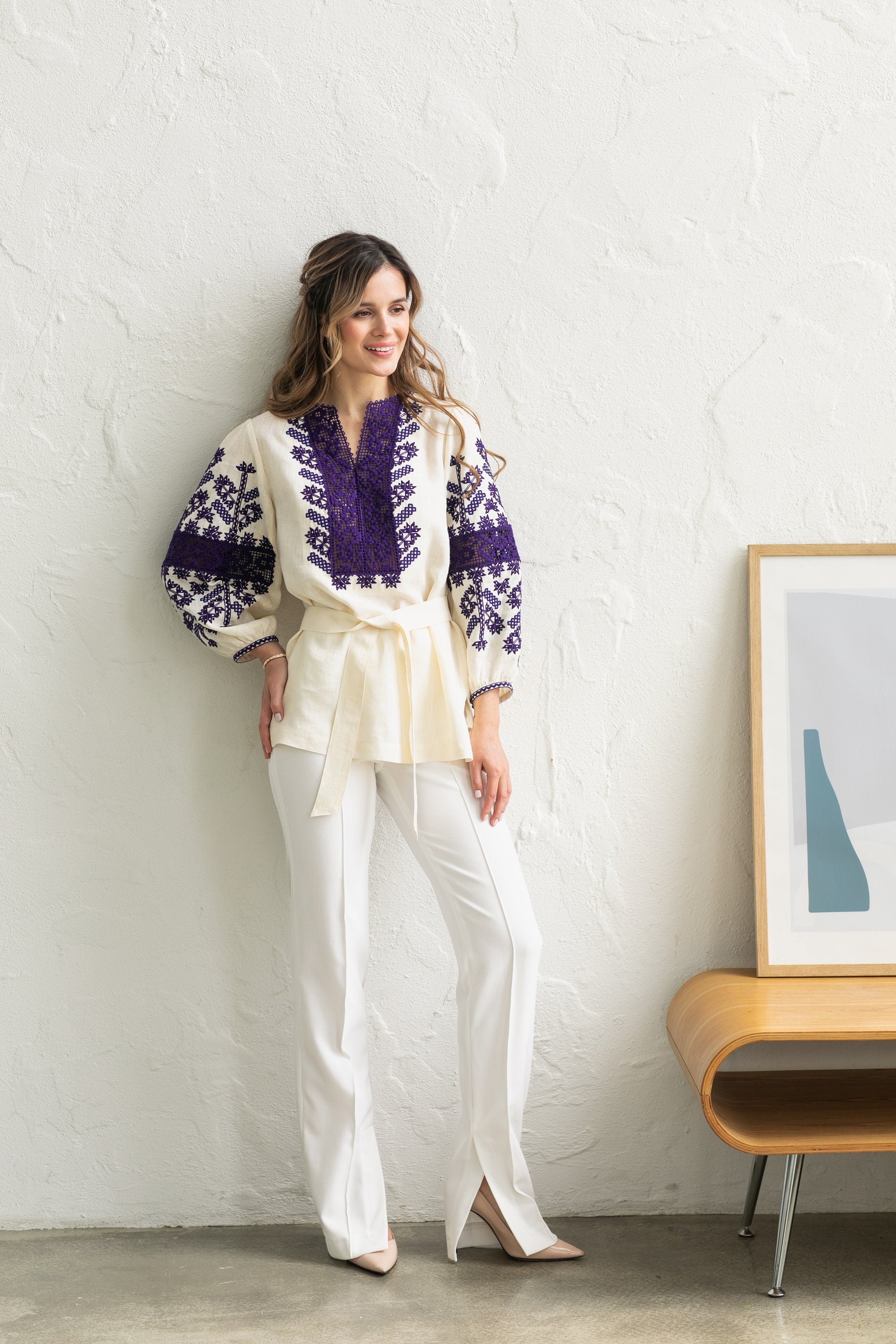 Ukrainian Embroidered Vyshyvanka Blouse - Boho Folk Style