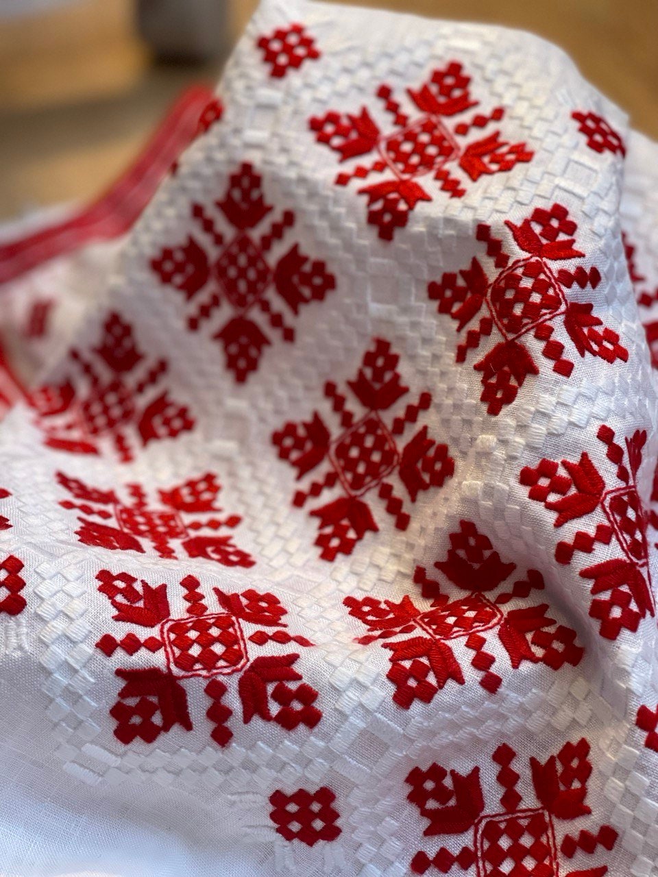 White Embroidered Ukrainian Linen Vyshyvanka Blouse - Boho Folk Style