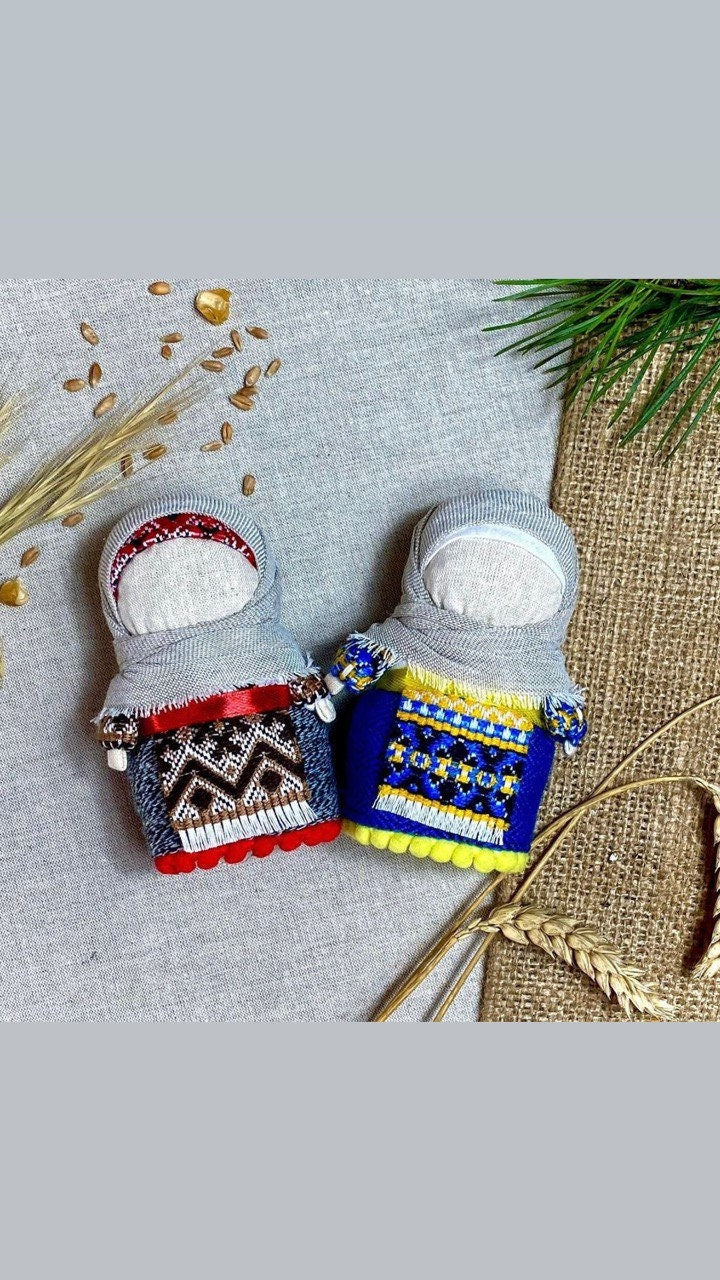 Handmade Motanka Doll - Unique Grain Doll for Love, Family Warmth, Embroidered - Valentine's Day & Easter Decor