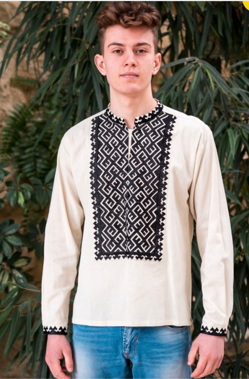 Men's Embroidered Linen Vyshyvanka Shirt