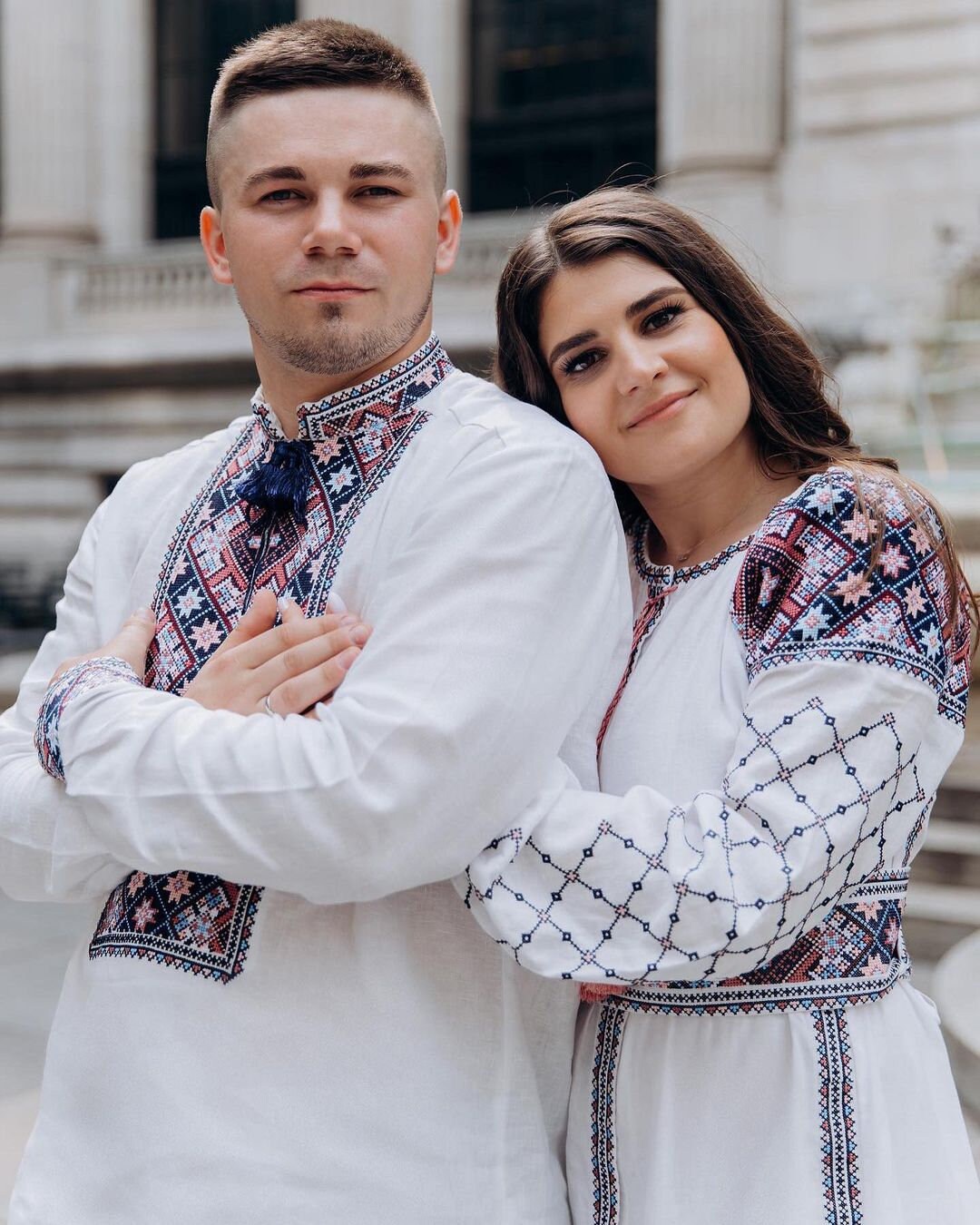 Linen WHITE Embroidered Dress with Embroidery Ukrainian Vyshyvanka Dress Dress Ethnic Caftan Boho style Wedding Gift for Her