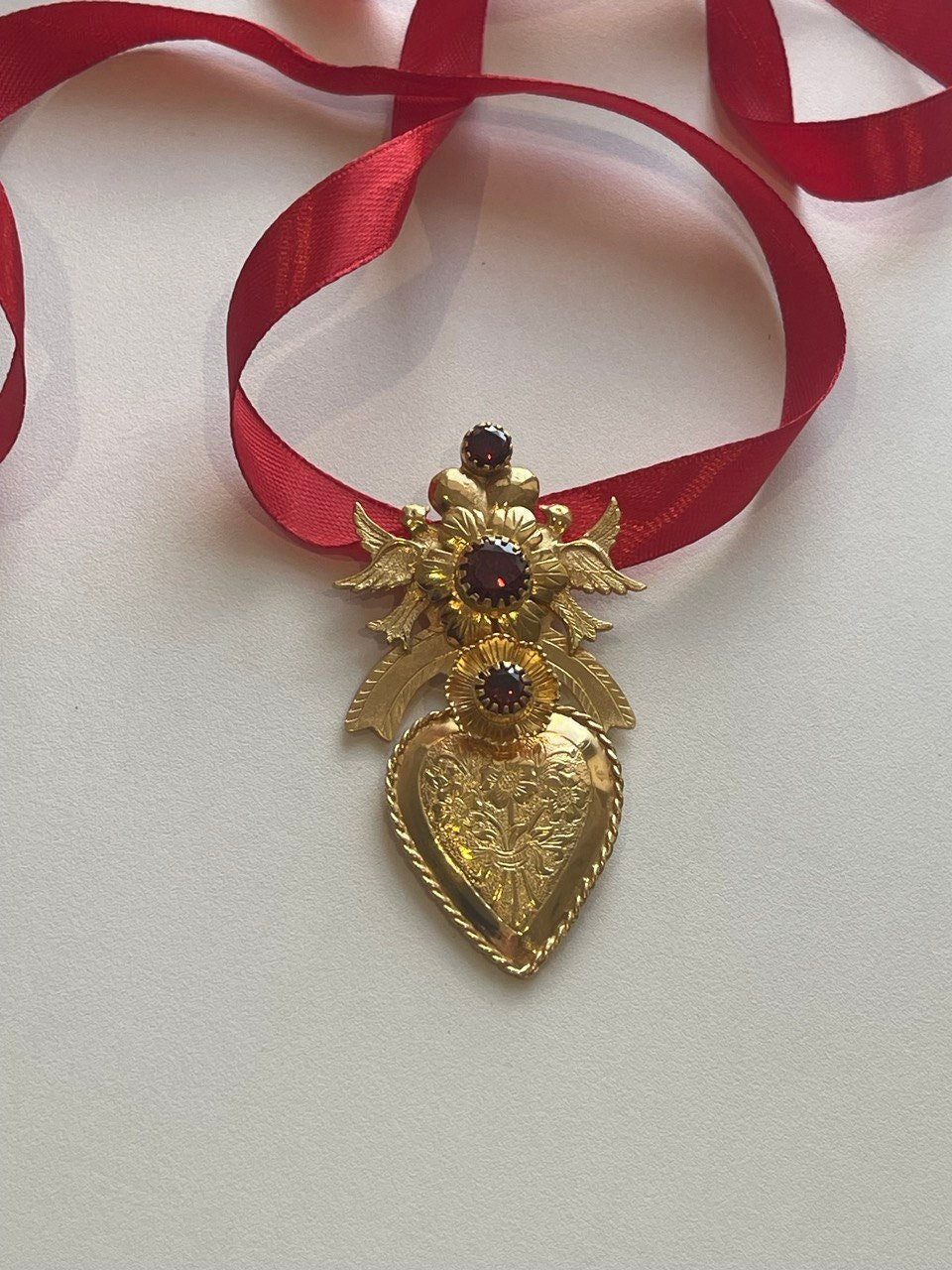 Ukrainian Silver Gilt "Dukach" Pendant - Traditional Ethnic Jewelry Necklace