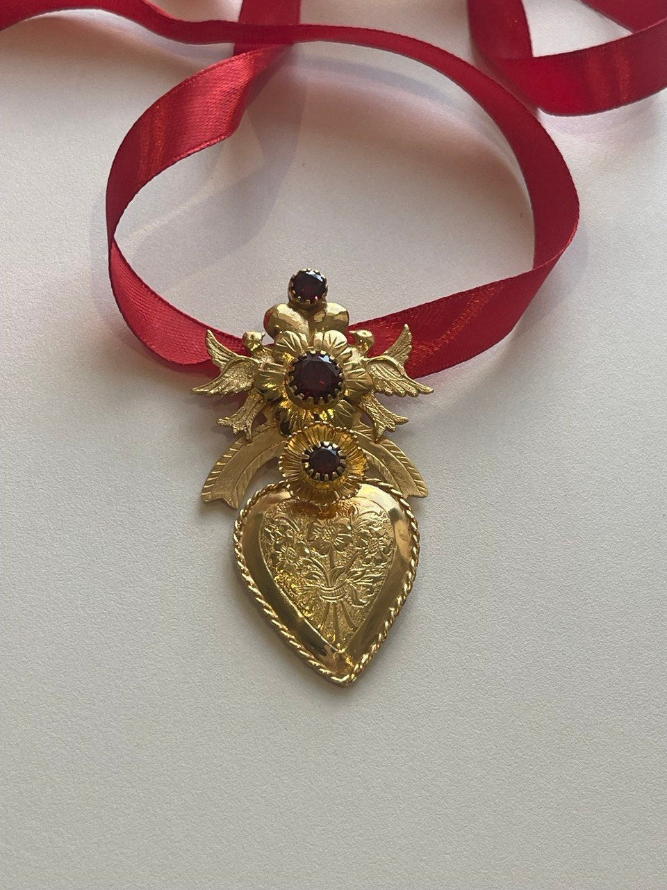 Ukrainian Silver Gilt "Dukach" Pendant - Traditional Ethnic Jewelry Necklace