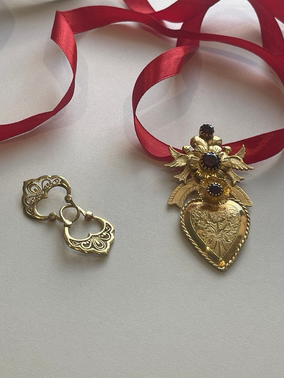 Ukrainian Silver Gilt "Dukach" Pendant - Traditional Ethnic Jewelry Necklace