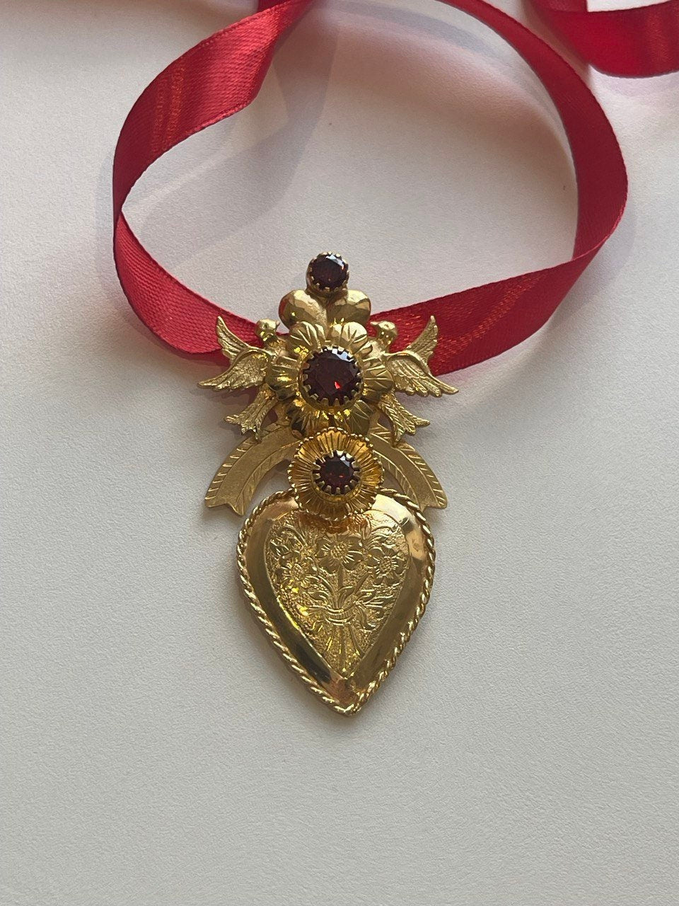 Ukrainian Silver Gilt "Dukach" Pendant - Traditional Ethnic Jewelry Necklace