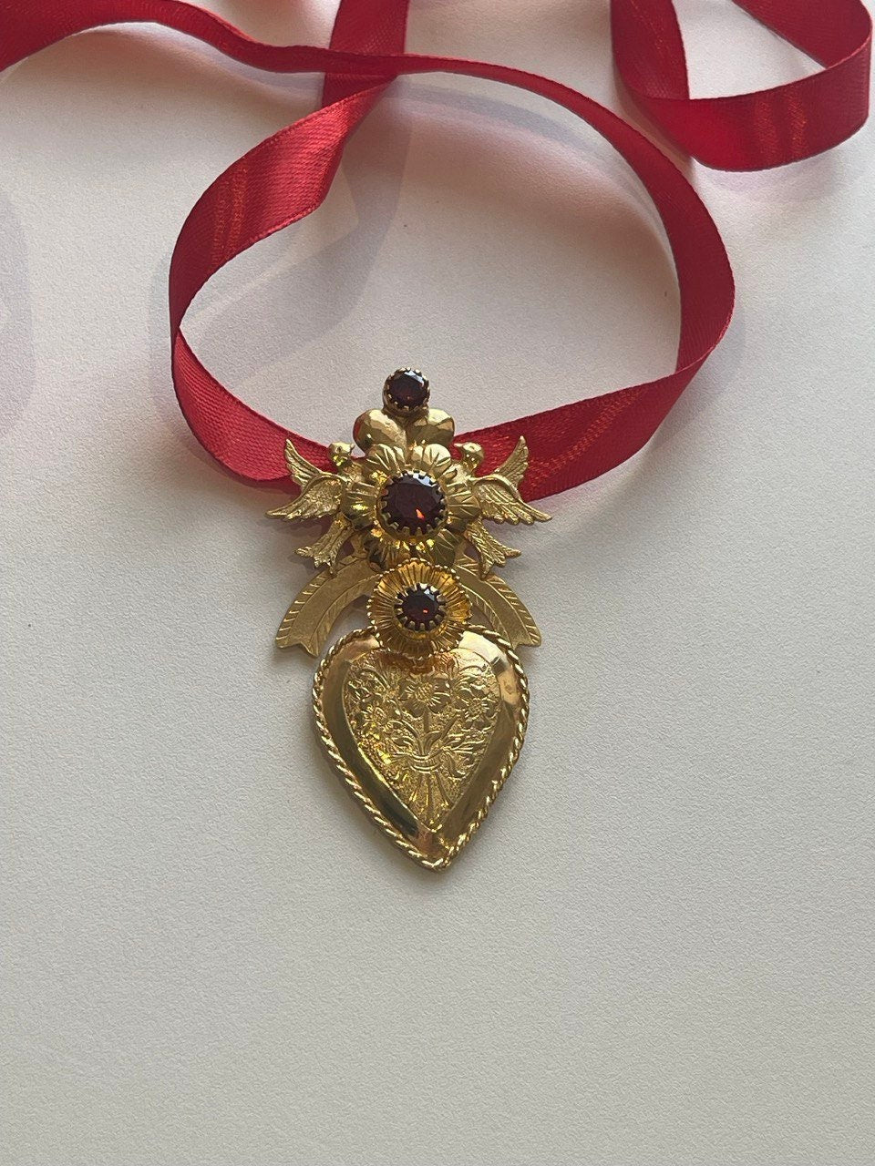 Ukrainian Silver Gilt "Dukach" Pendant - Traditional Ethnic Jewelry Necklace