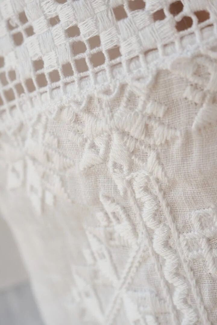 White Embroidered Linen Vyshyvanka Blouse for Women