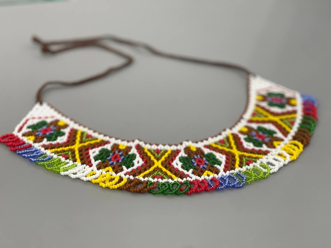 Ukrainian SYLYANKA Beaded Collar Necklace - Handmade Czech Vyshyvanka Design
