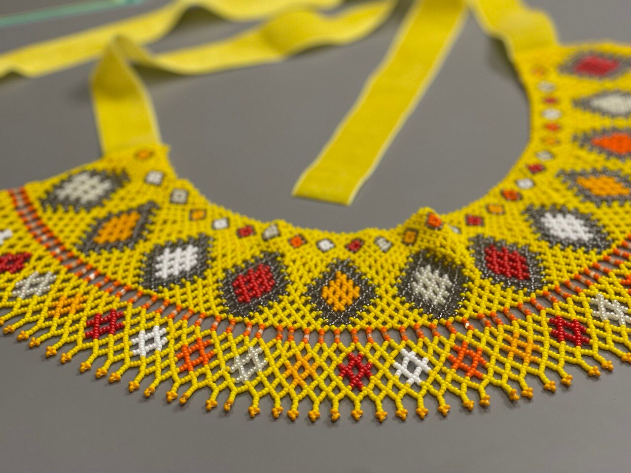 Ukrainian SYLYANKA Beaded Collar Necklace - Handmade Czech Vyshyvanka Design