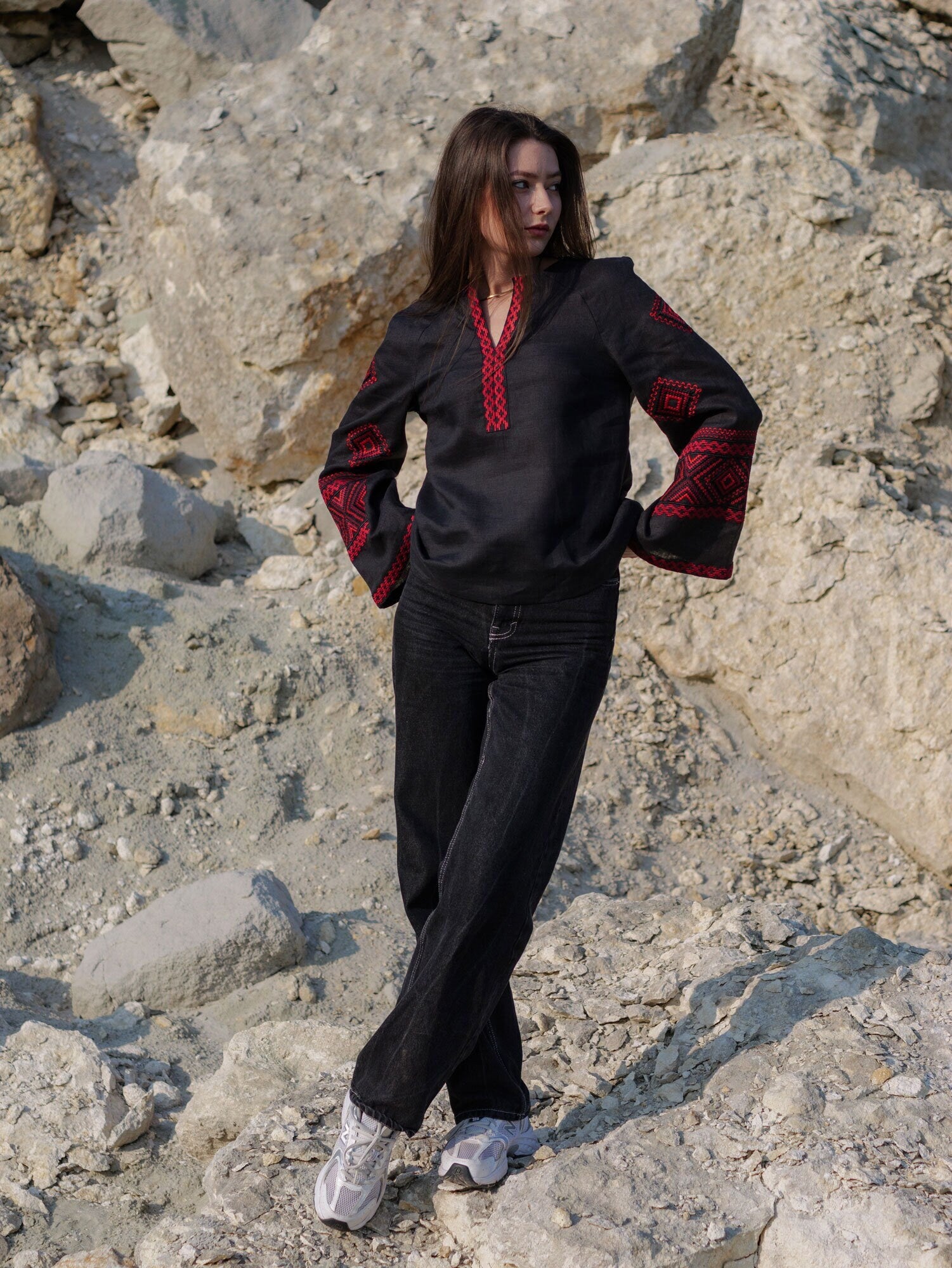 Black embroidered blouse Ukrainian vyshyvanka Ukrainian vyshyvanka ethnic shirt boho chic peasant,Gift for Her, Easter