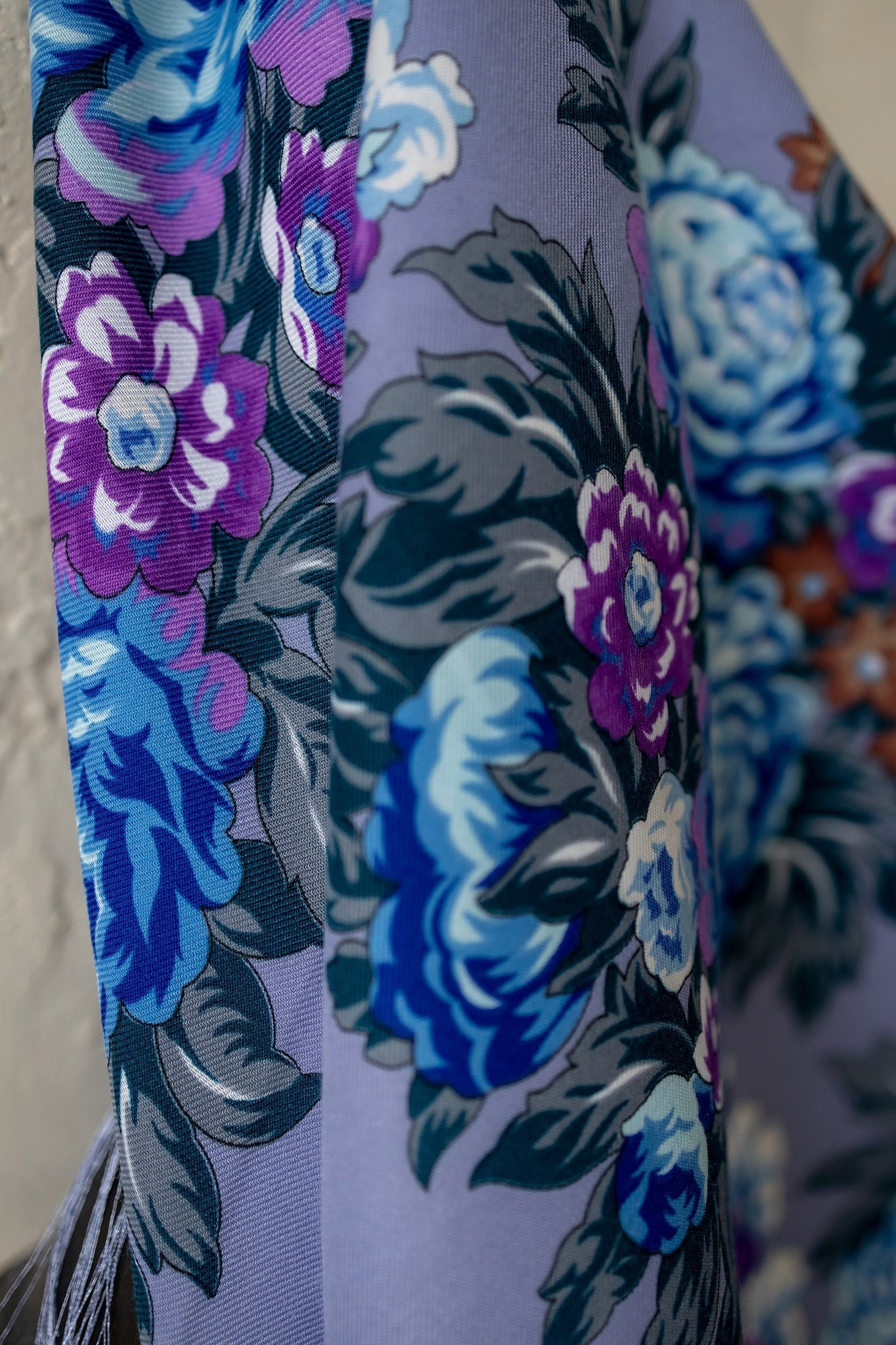 Purple Bohemian Wool Shawl - 80% Ukrainian Ethnic Scarf