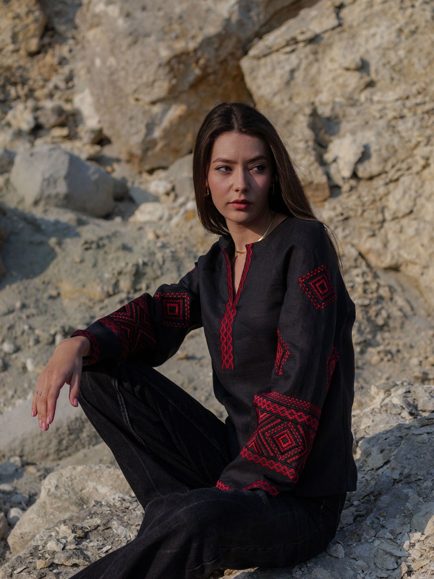 Black embroidered blouse Ukrainian vyshyvanka Ukrainian vyshyvanka ethnic shirt boho chic peasant,Gift for Her, Easter