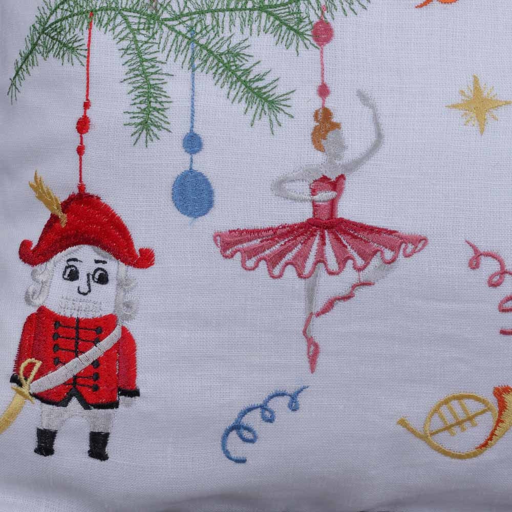 Embroidered Linen Pillowcase 40x40 CM - Floral Organic Home Decor