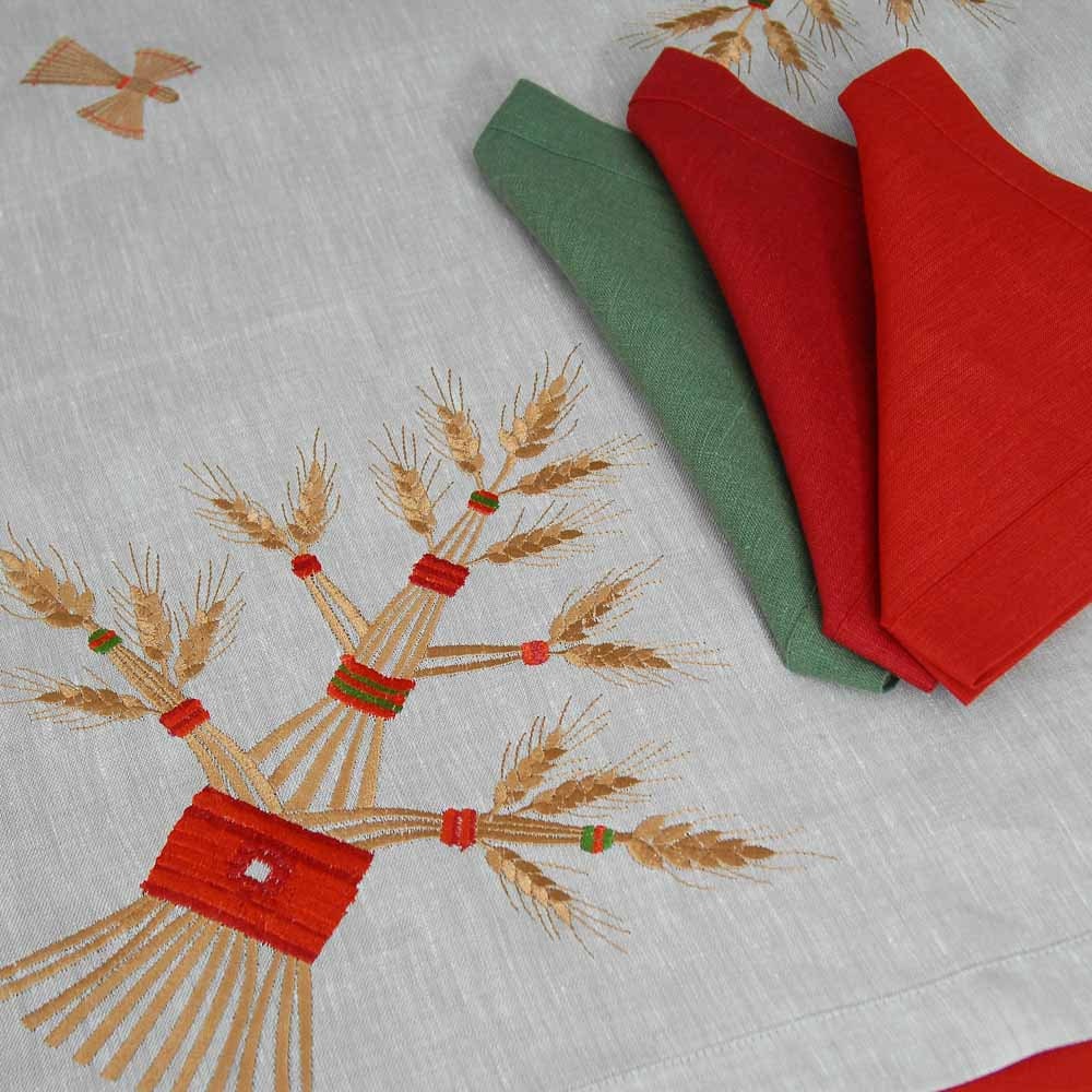 Didukh Ukrainian Embroidered Tablecloth 64x64CM with Table Runners