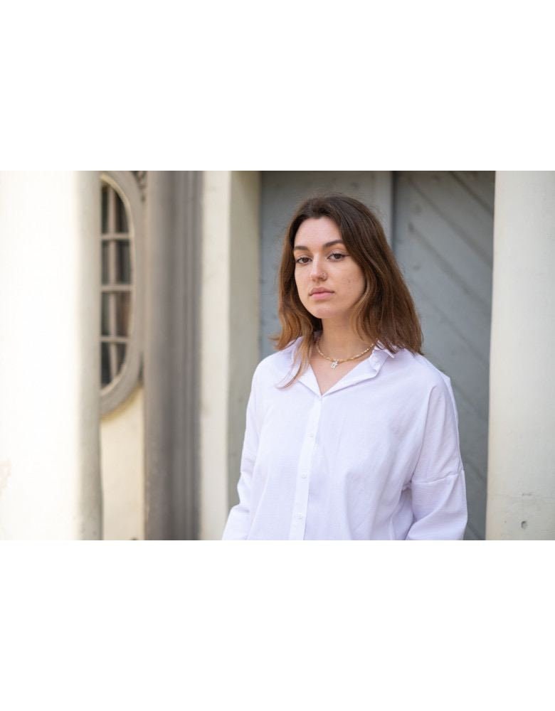 Ukrainian Mother-of-Pearl & Silver Angel Necklace - Handmade Ethnic Jewelry