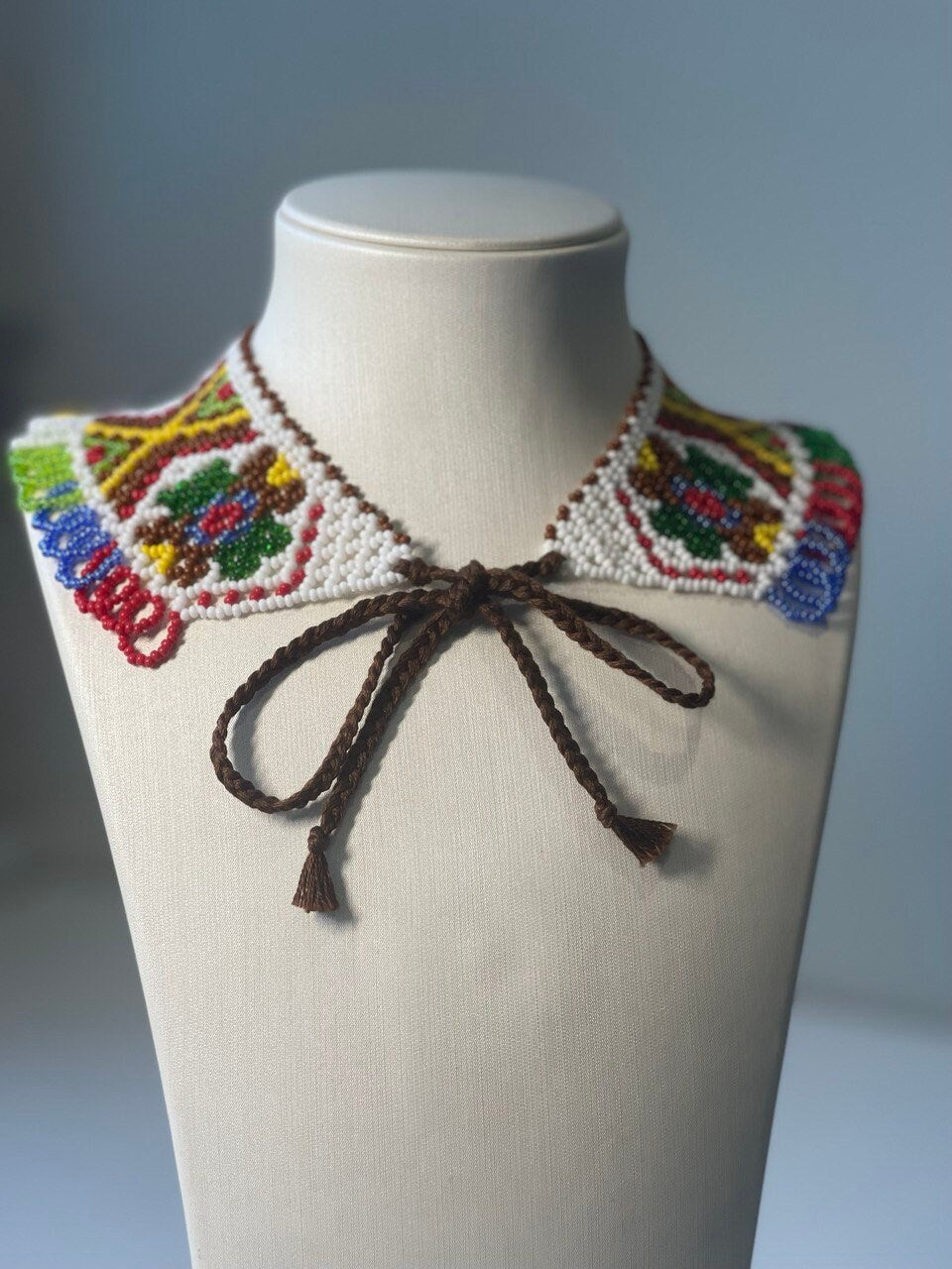 Ukrainian SYLYANKA Beaded Collar Necklace - Handmade Czech Vyshyvanka Design