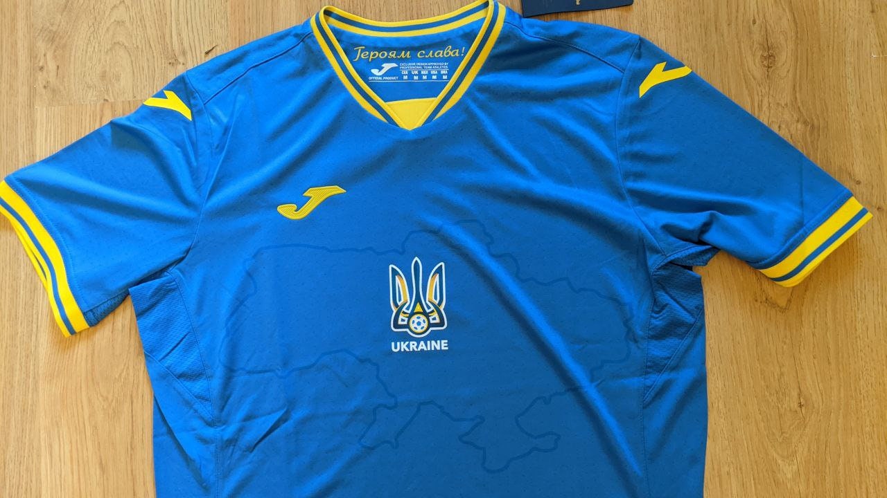 Men's Blue Ukrainian National Team T-Shirt - "Glory to Ukraine" Football Shirt