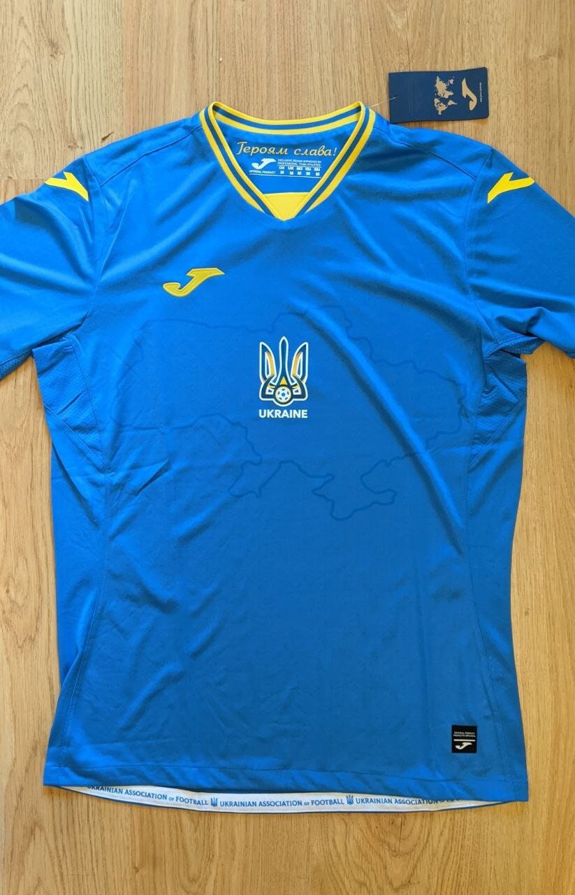 Men's Blue Ukrainian National Team T-Shirt - "Glory to Ukraine" Football Shirt