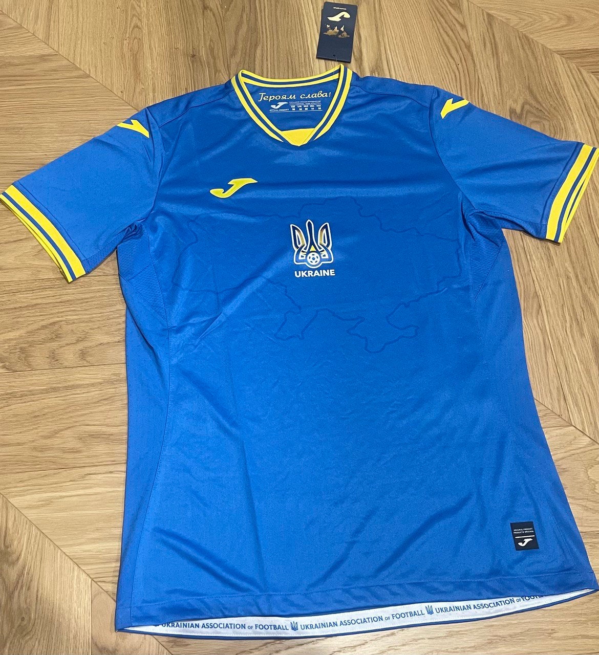 Men's Blue Ukrainian National Team T-Shirt - "Glory to Ukraine" Football Shirt