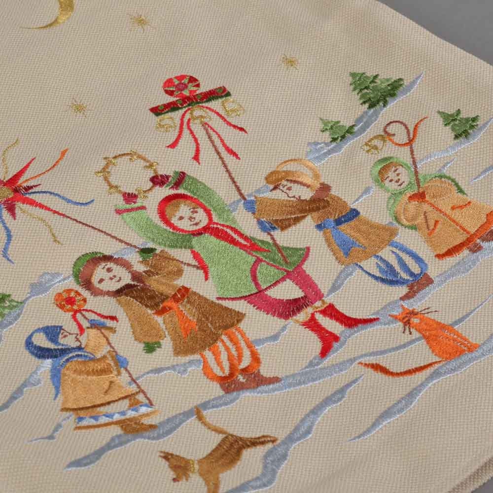 Ukrainian Embroidered Linen Shoulder Bag - Boho Winter Accessory