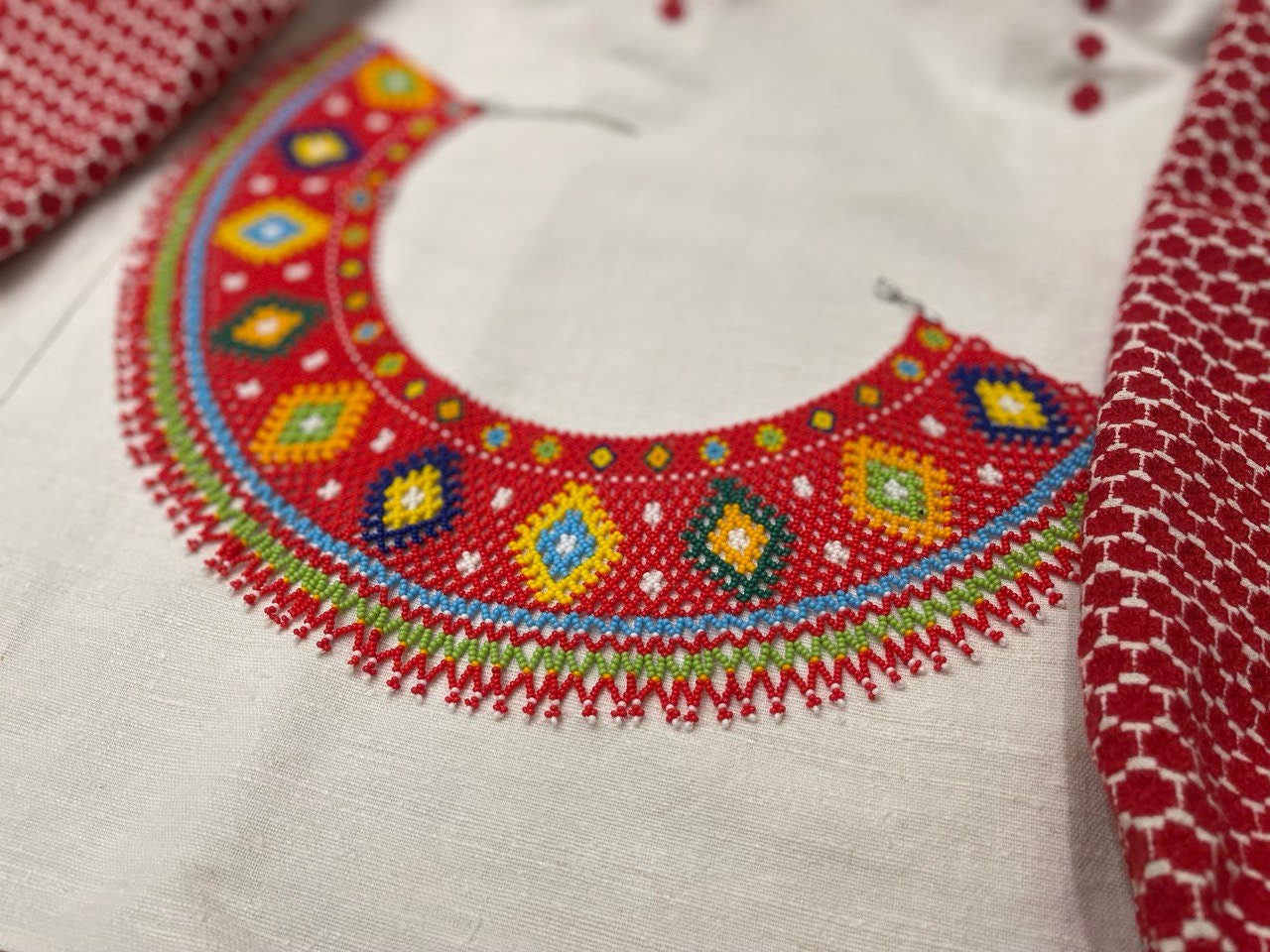 Ukrainian Sylyanka Beaded Collar Necklace | Handmade Bohemian Gerdan Jewelry