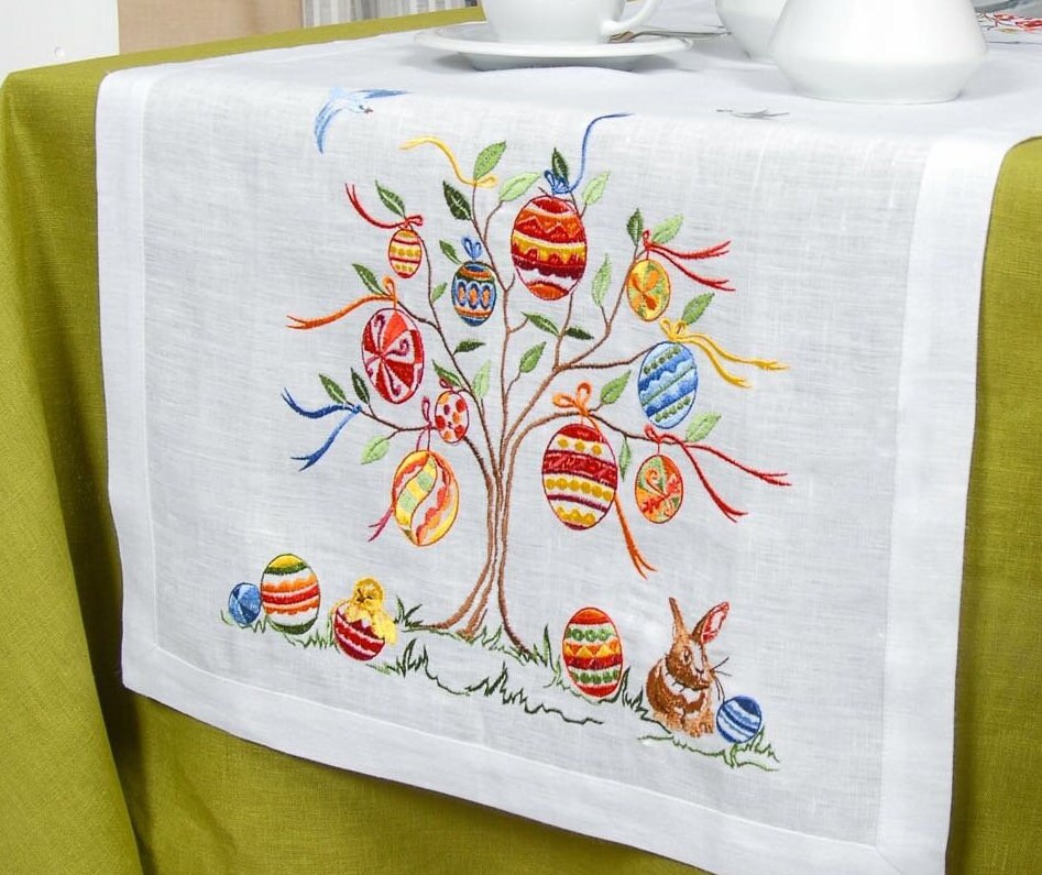 Ukrainian Embroidered Table Runner 140x40 CM Tablecloth