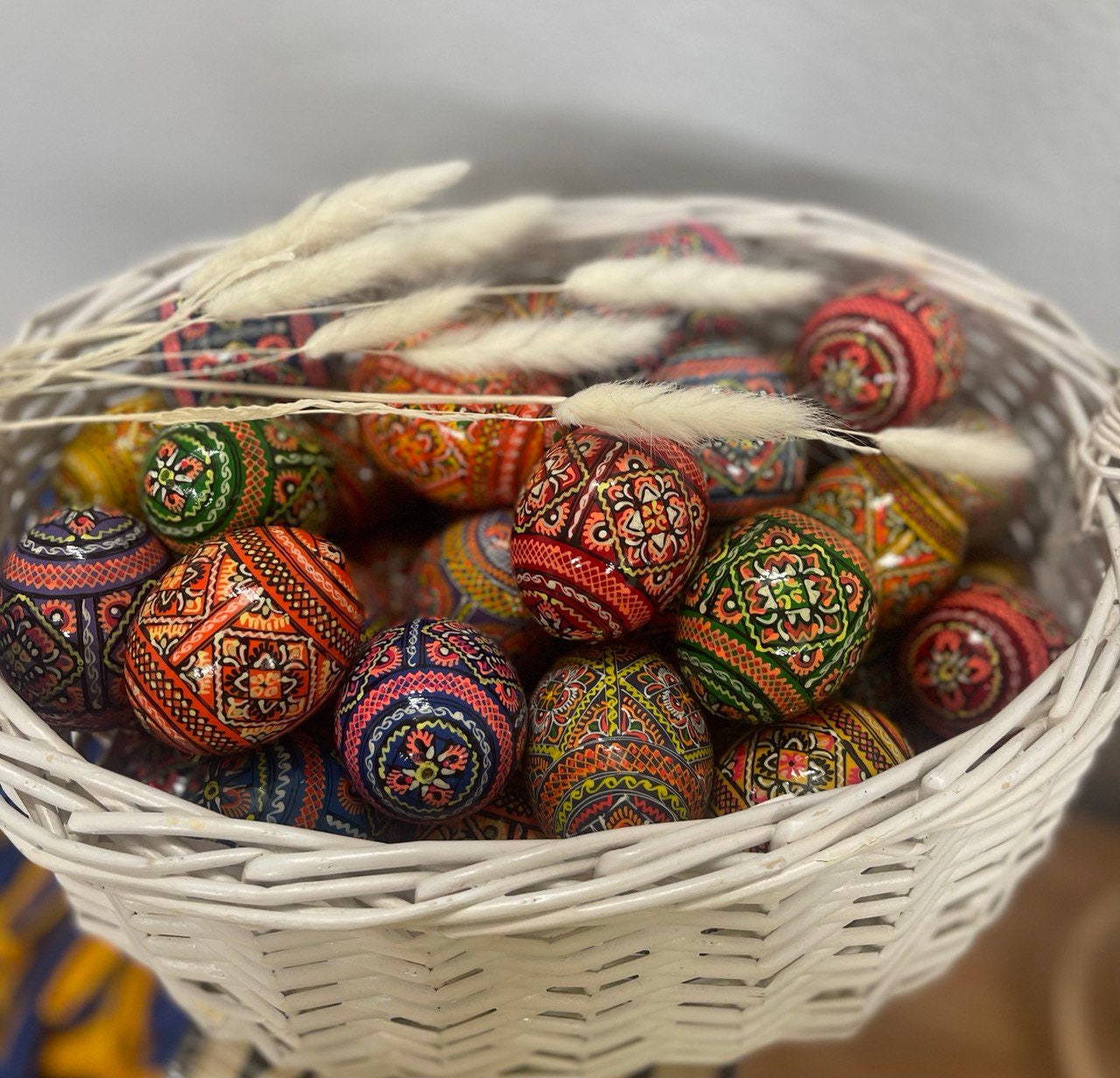 50 Hand-Painted Ukrainian Pysanky Wooden Easter Eggs – Traditional Ornament Souvenir