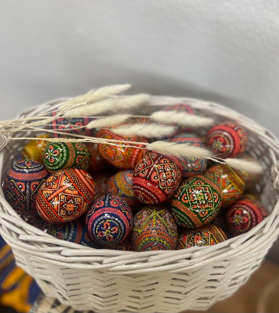 50 Hand-Painted Ukrainian Pysanky Wooden Easter Eggs – Traditional Ornament Souvenir