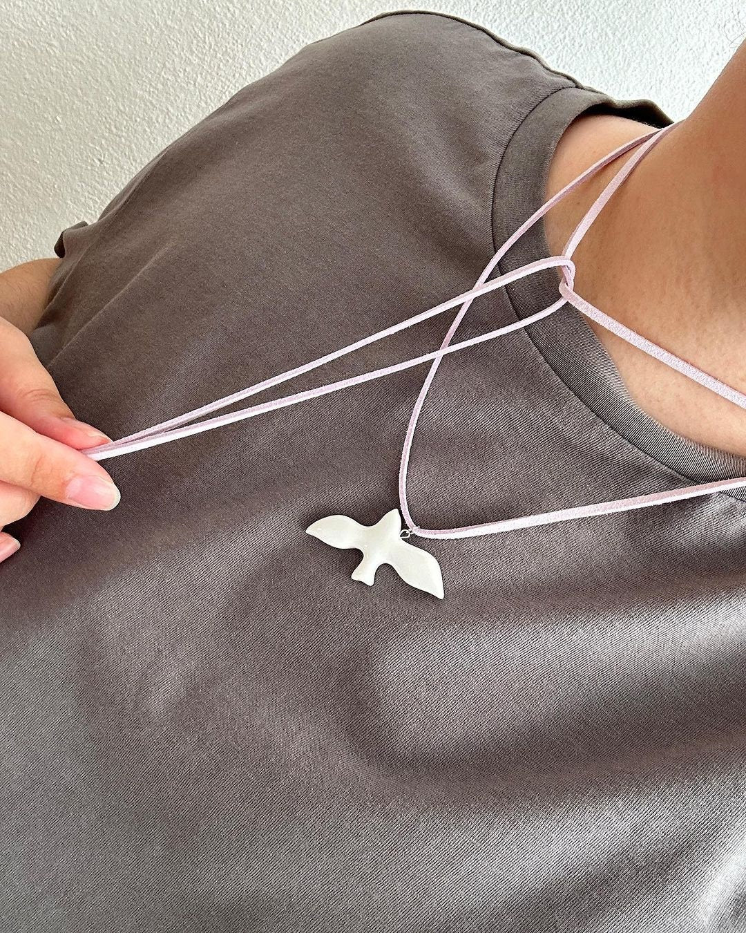 Handmade Bird Necklace - Unique Ukrainian Jewelry with Clay Bird Accent