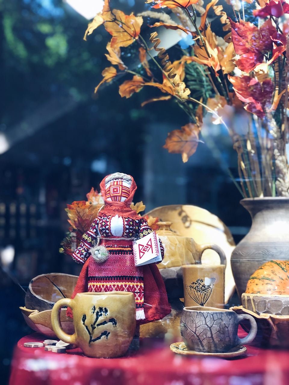 Unique Handmade Motanka Doll on Wooden Stand - Ukrainian Artisan, Perfect for Mother's Day