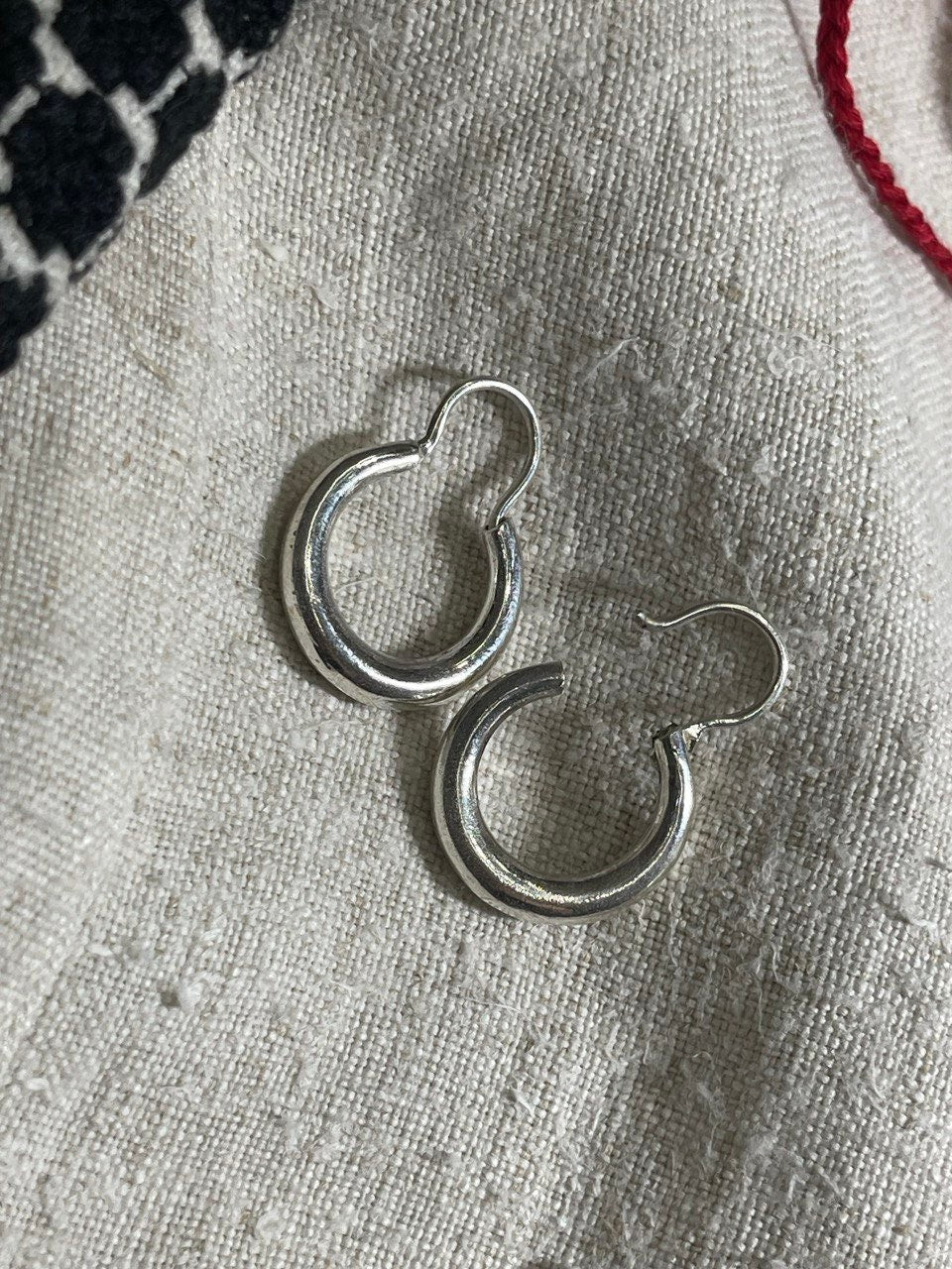 Ukrainian Silver Antique Handmade Earrings - Ethnic Jewelry