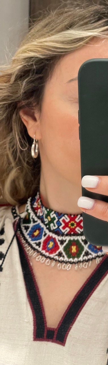 Ukrainian Silver Antique Handmade Earrings - Ethnic Jewelry