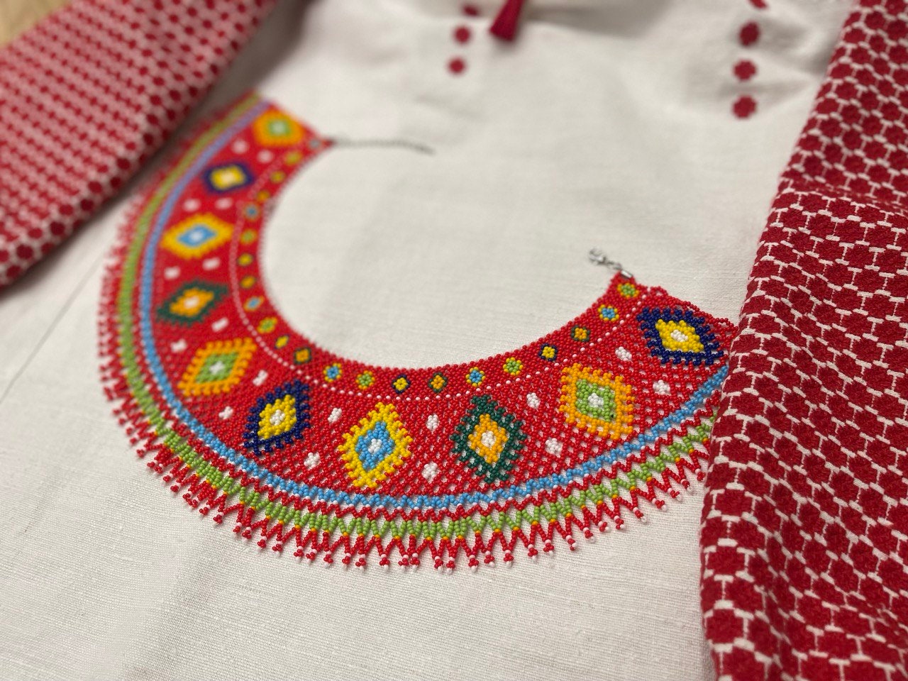 Ukrainian Sylyanka Beaded Collar Necklace | Handmade Bohemian Gerdan Jewelry