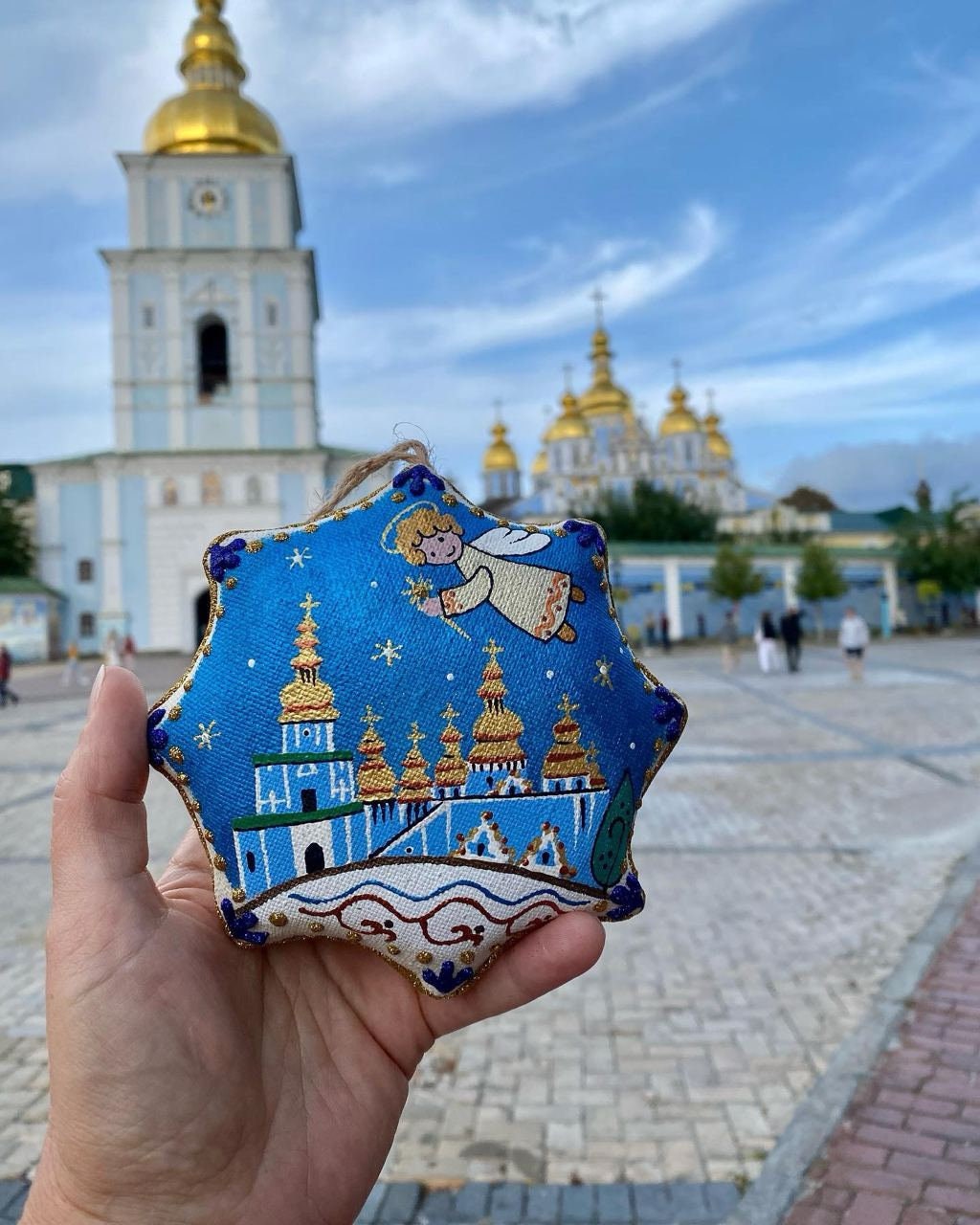 Kyiv Sights Textile Bells Christmas Tree Decoration Set – Ukrainian Souvenir