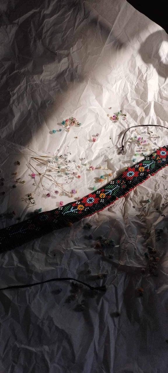 Ukrainian Sylyanka Seed Bead Necklace - Handmade Czech Vyshyvanka Collar