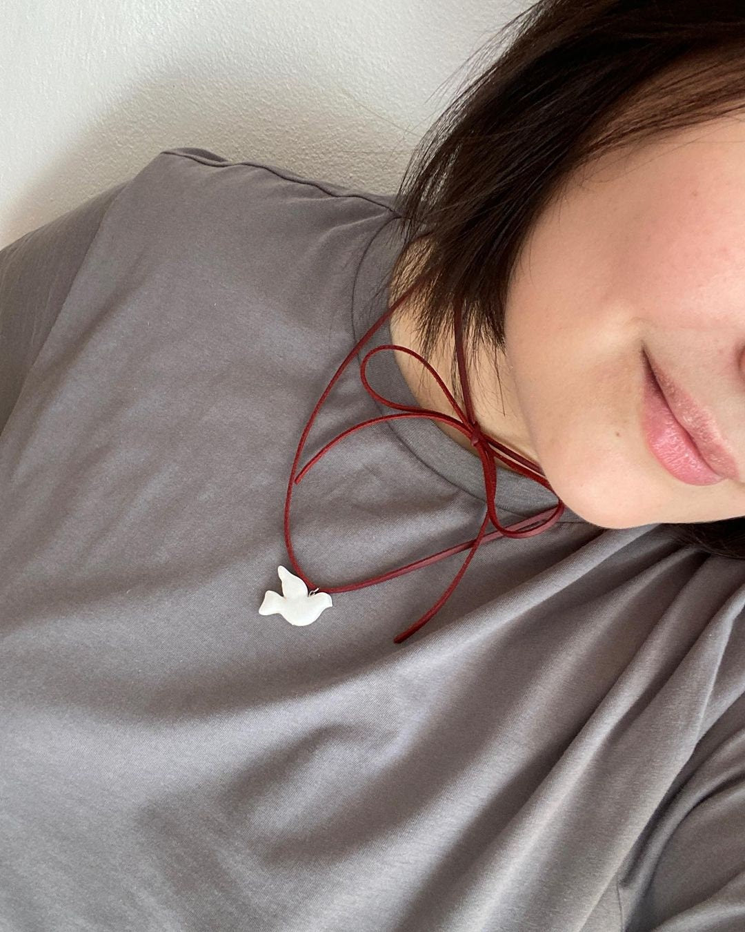 Handmade Bird Necklace - Unique Ukrainian Jewelry with Clay Bird Accent