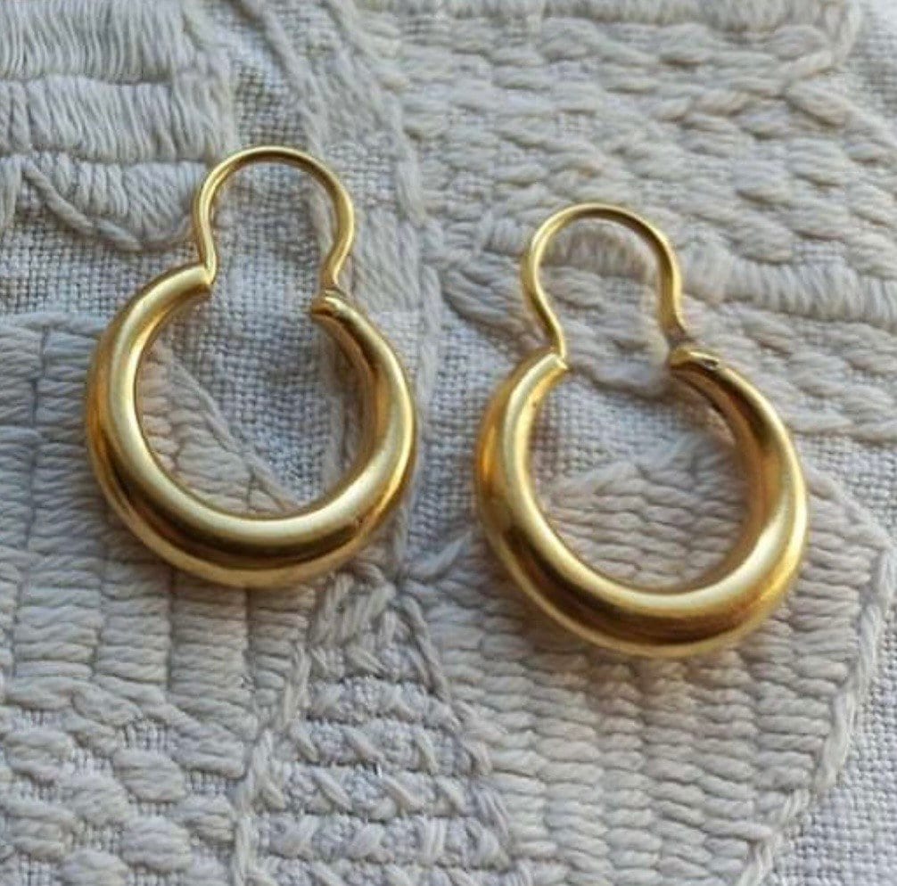 Gilded Crescent Moon Silver Earrings | Handmade Ukrainian Ethnic Jewelry