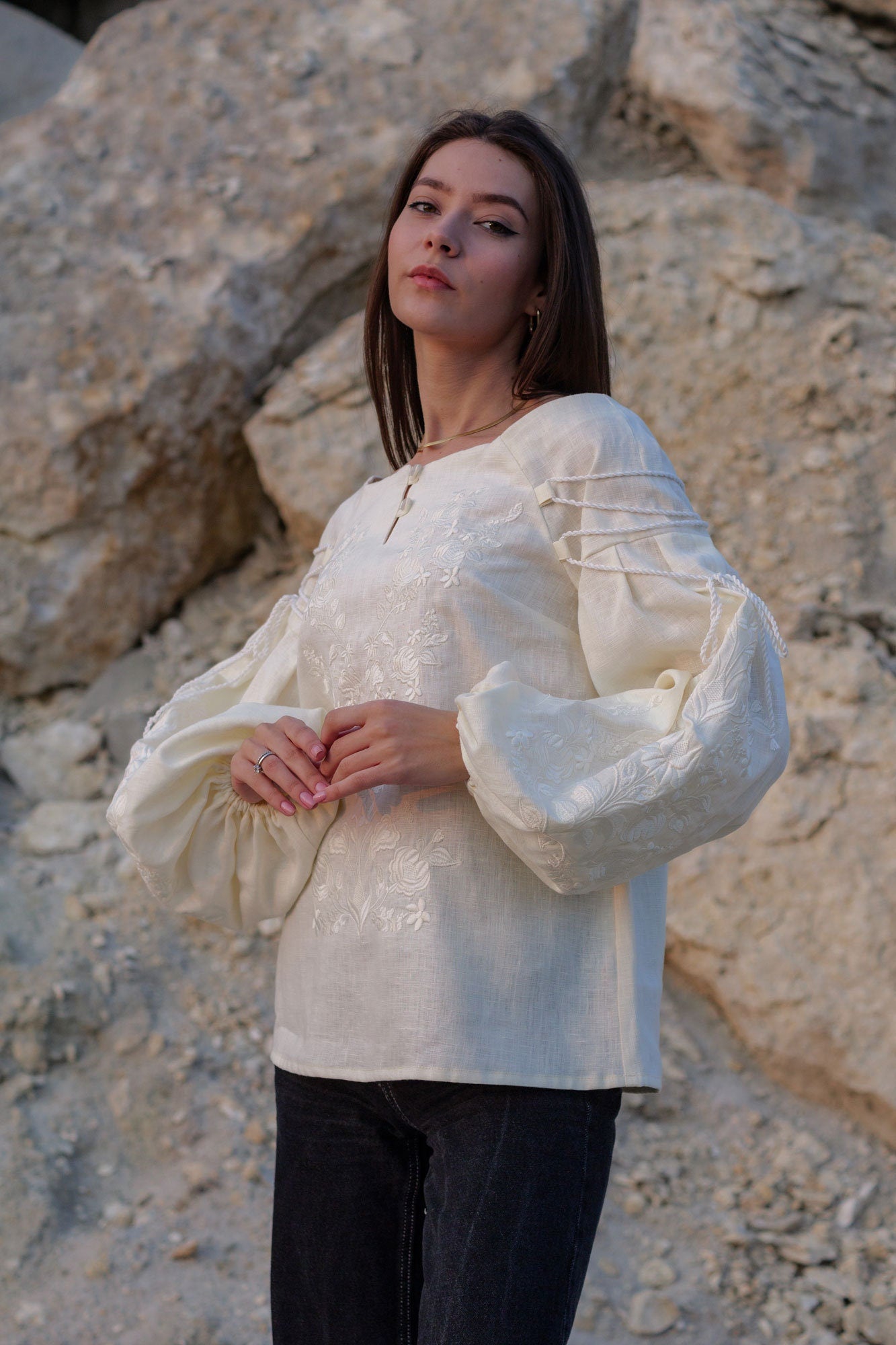 Ukrainian Vyshyvanka Blouse - Bohemian Ethnic Shirt