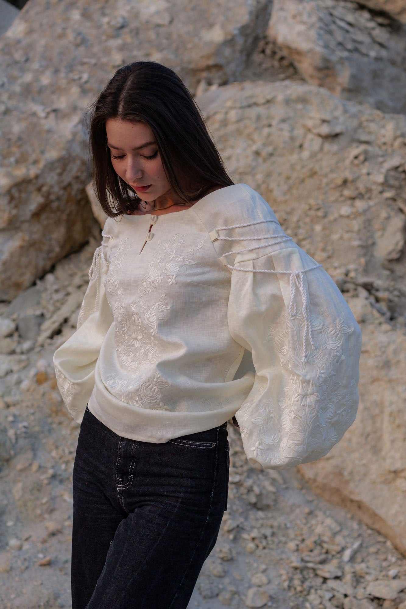 Ukrainian Vyshyvanka Blouse - Bohemian Ethnic Shirt