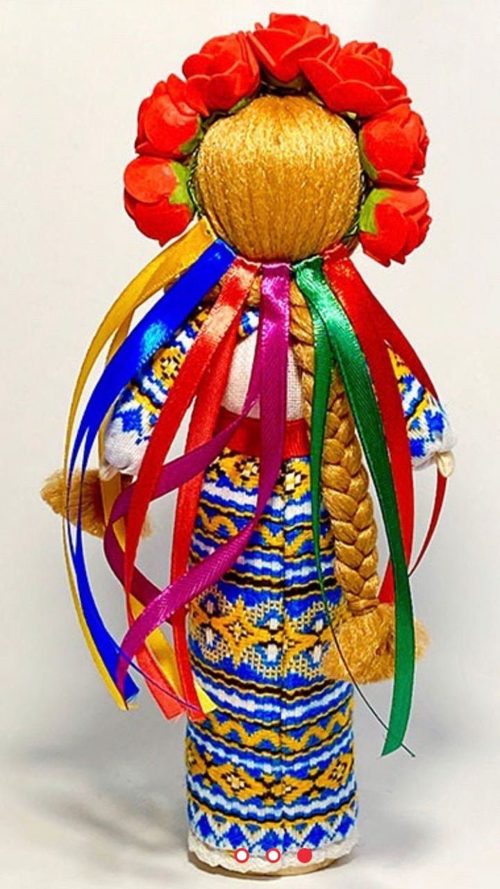 Unique Motanka Doll from Ukraine - Handmade Wooden Stand Protector of Home and Family