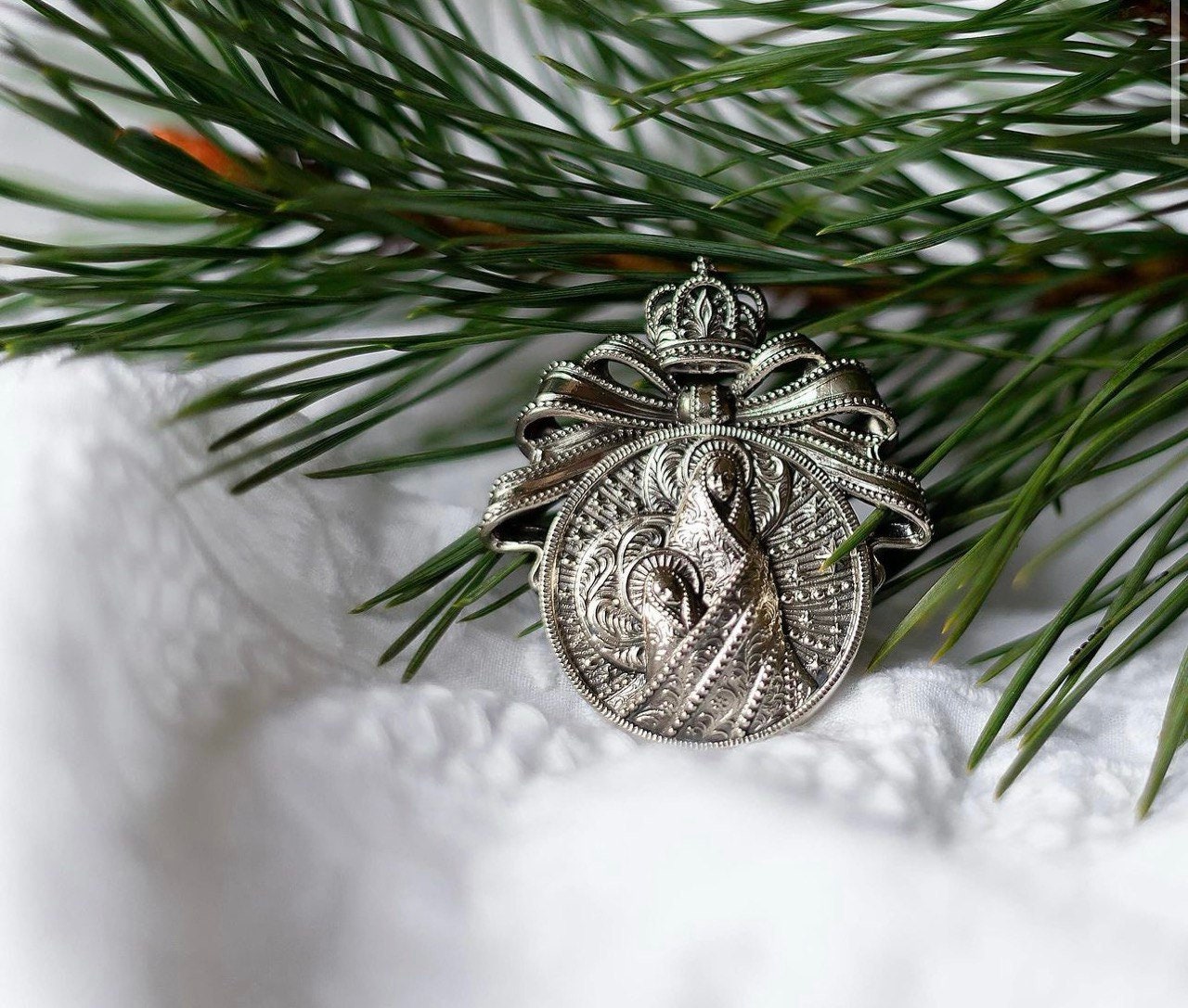 Ukrainian Dukach Pendant: Traditional Mother of God Necklace, Handmade Souvenir