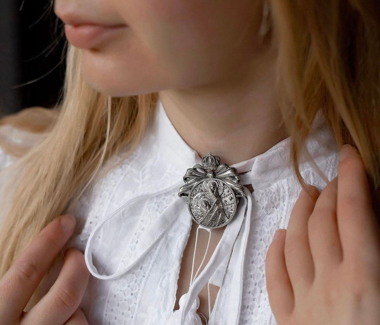 Ukrainian Dukach Pendant: Traditional Mother of God Necklace, Handmade Souvenir