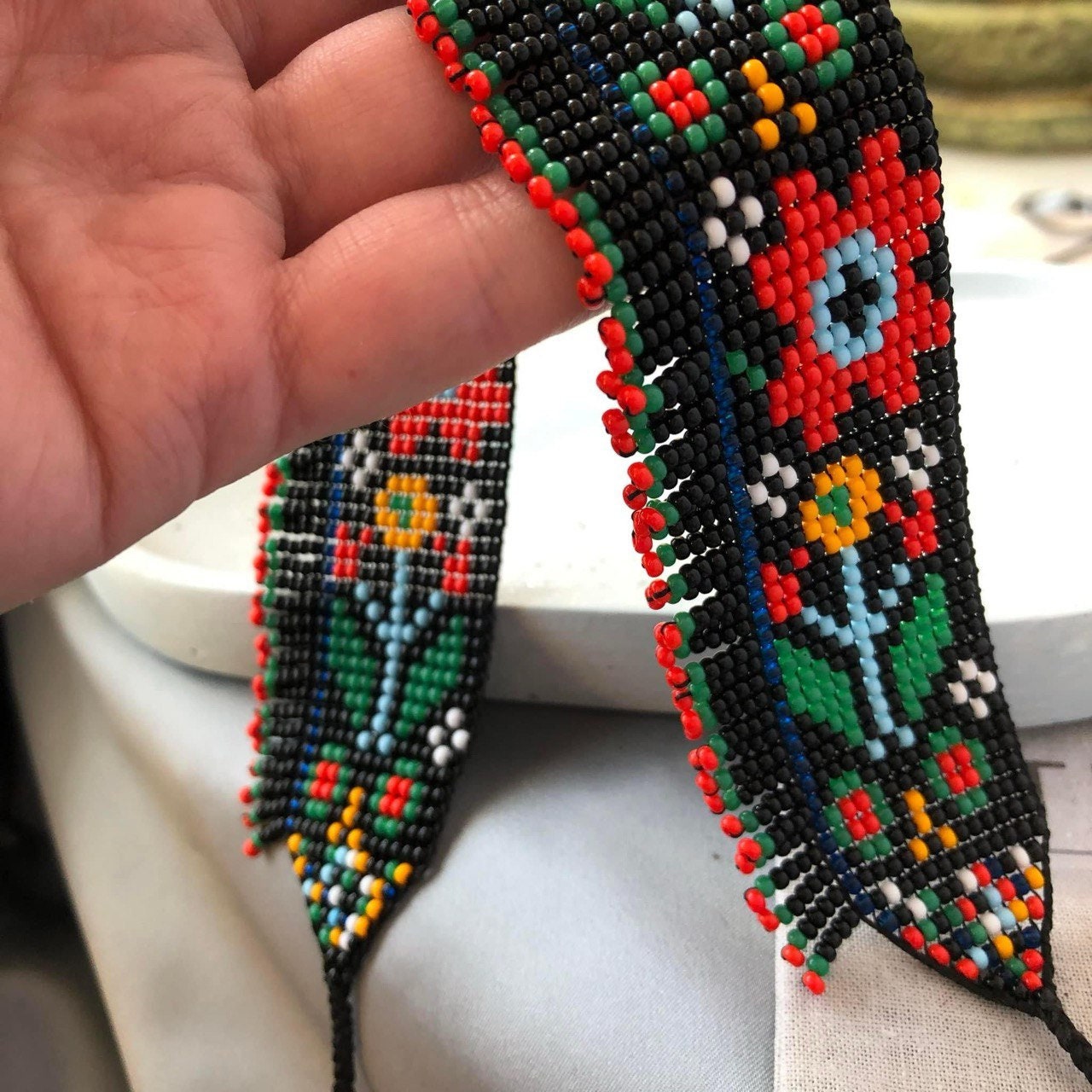 Fringe Ukrainian Gerdan Choker - Handmade Folk Necklace