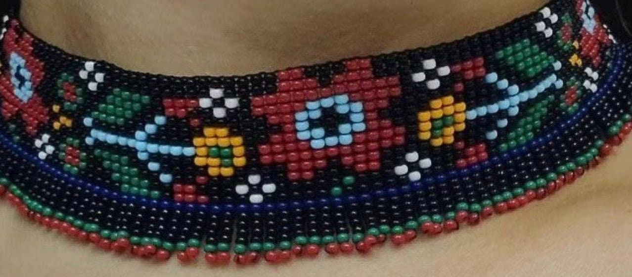 Fringe Ukrainian Gerdan Choker - Handmade Folk Necklace