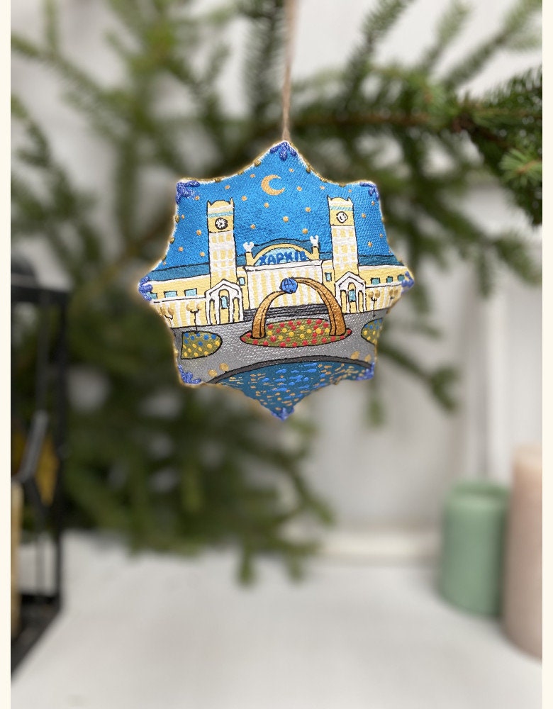 Kharkiv Eco Toy - Hand-Painted Vanilla Star Souvenir for Kids