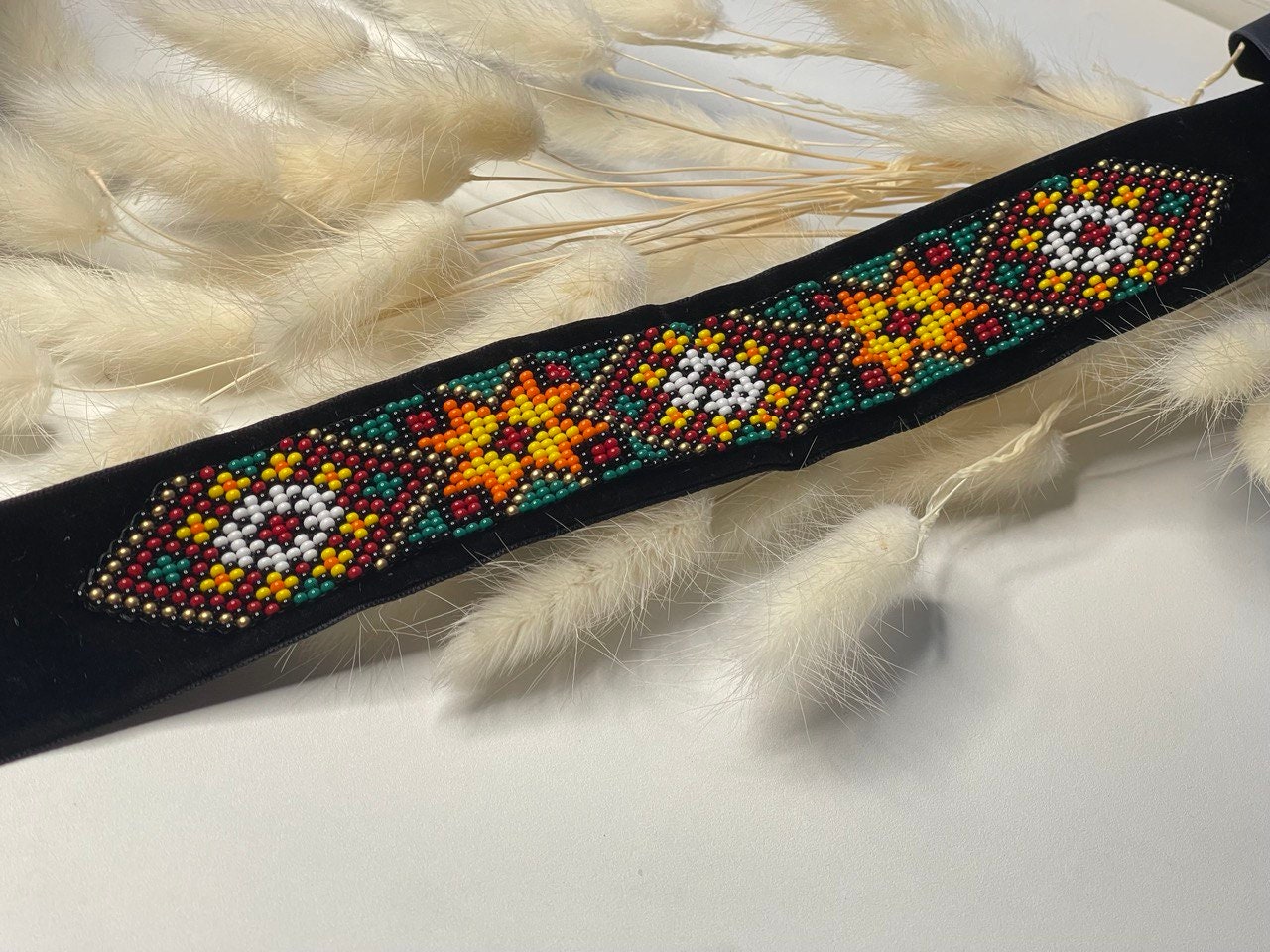 Ukrainian Black Choker Gerdan Necklace – Handmade Folk Jewelry